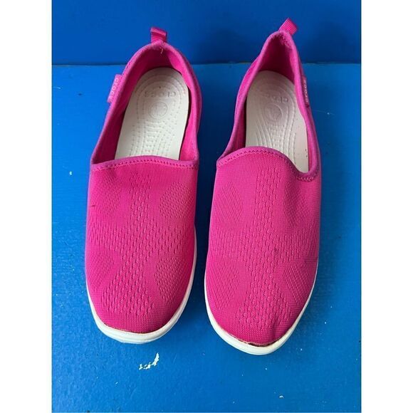 Crocs Women's Size 7 Duet Busy Day Xpress Mesh Skimmer Shoes candy pink lemonade - Picture 1 of 7